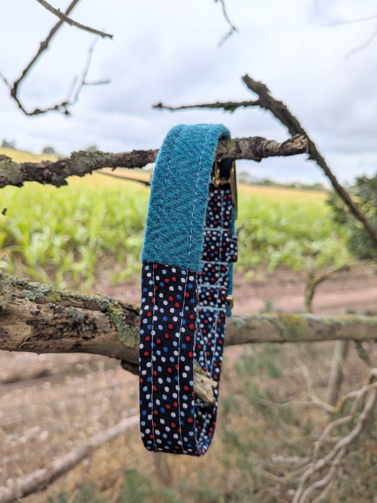 The Harris Tweed & Cotton Blend Collection Dog Collar - Country Mist