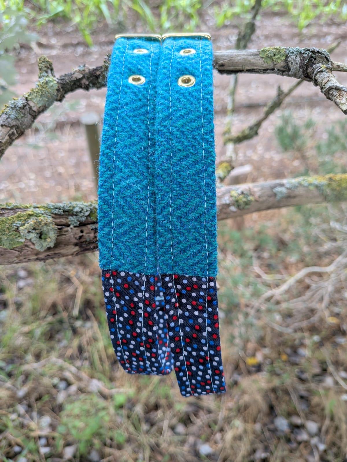 The Harris Tweed & Cotton Blend Collection Dog Collar - Country Mist