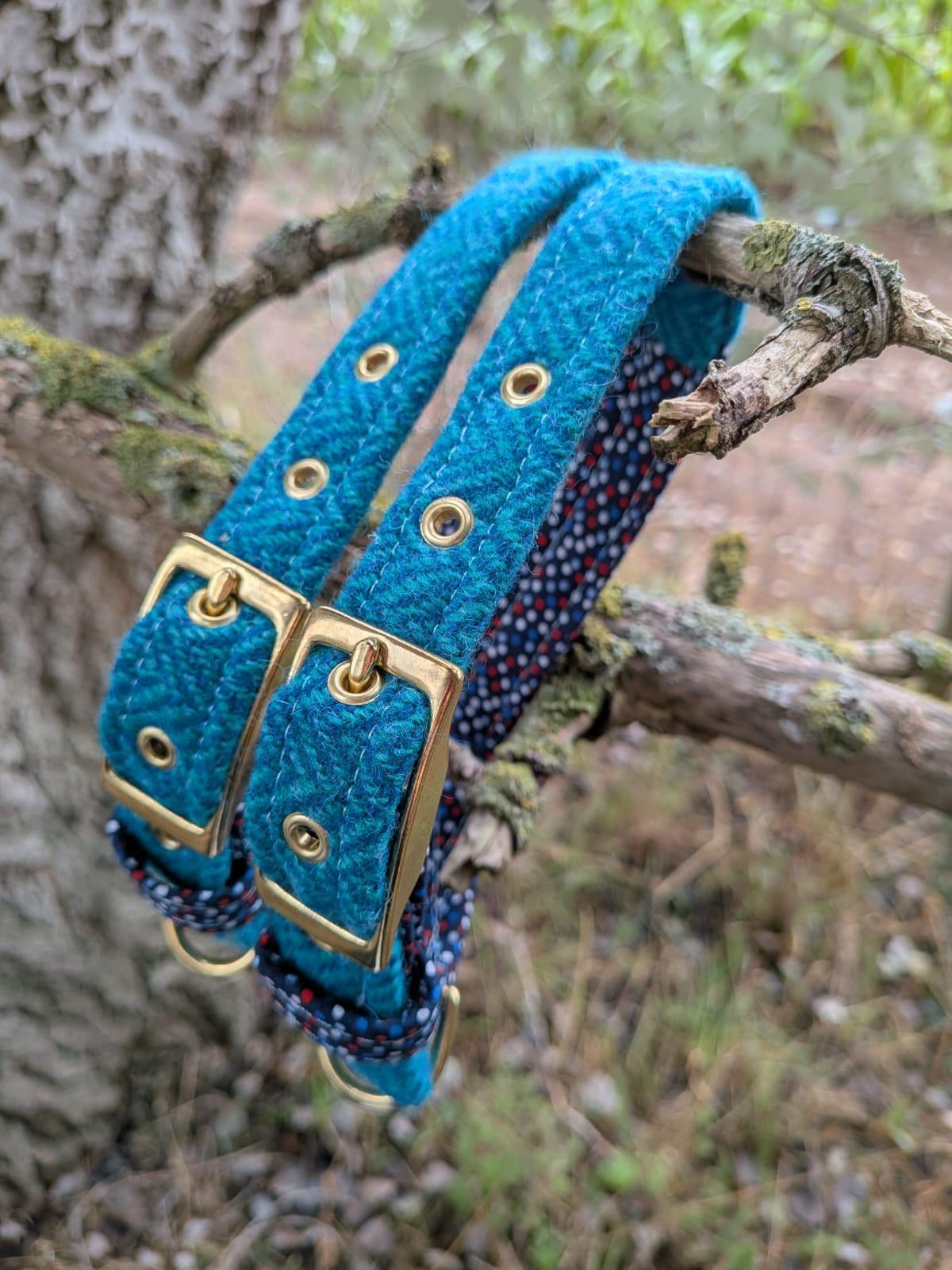 The Harris Tweed & Cotton Blend Collection Dog Collar - Country Mist