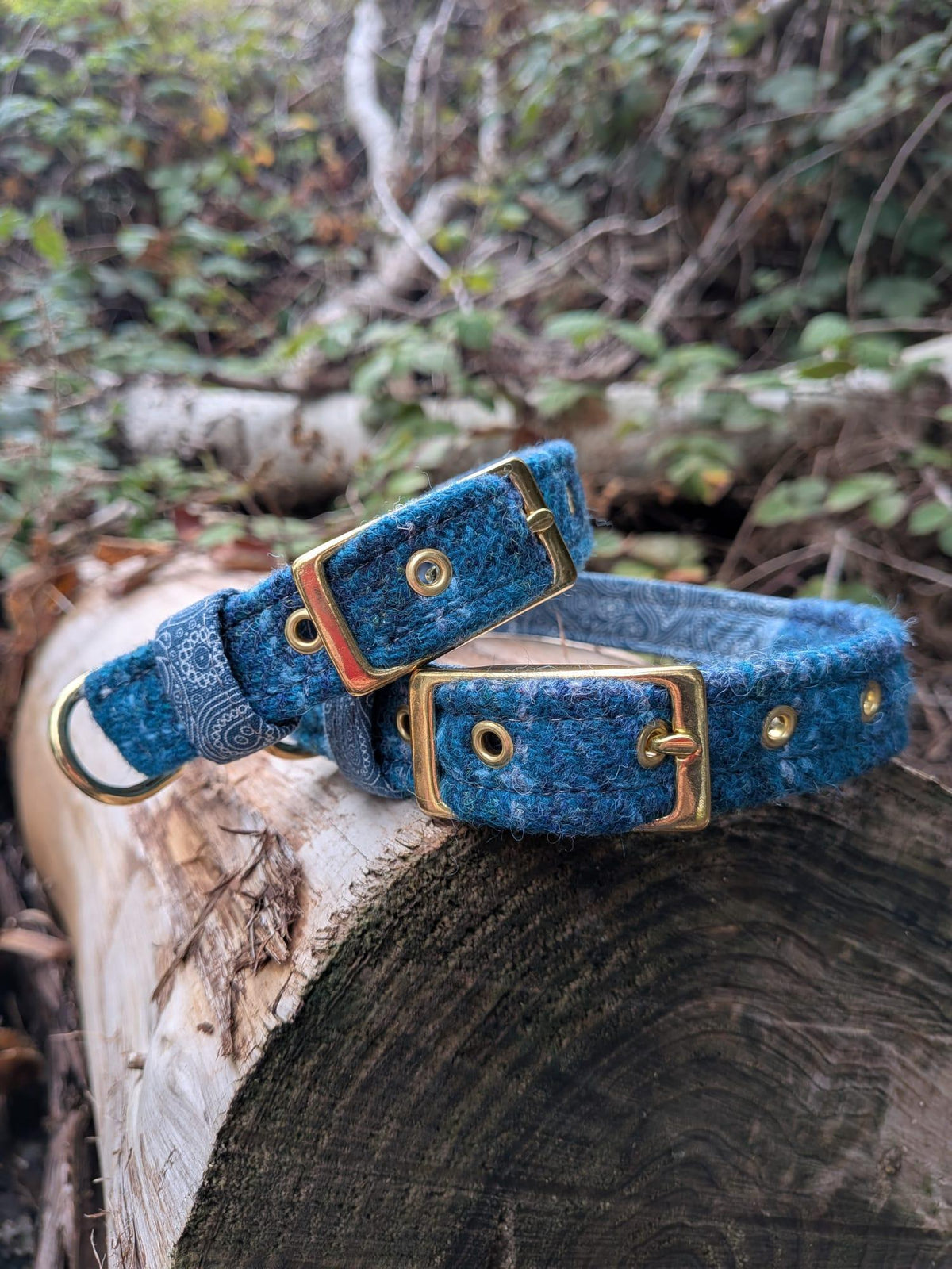The Harris Tweed & Cotton Blend Collection Dog Collar - Highland Sky