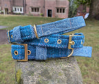 The Harris Tweed & Cotton Blend Collection Dog Collar - Highland Sky