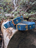 The Harris Tweed & Cotton Blend Collection Dog Collar - Highland Sky