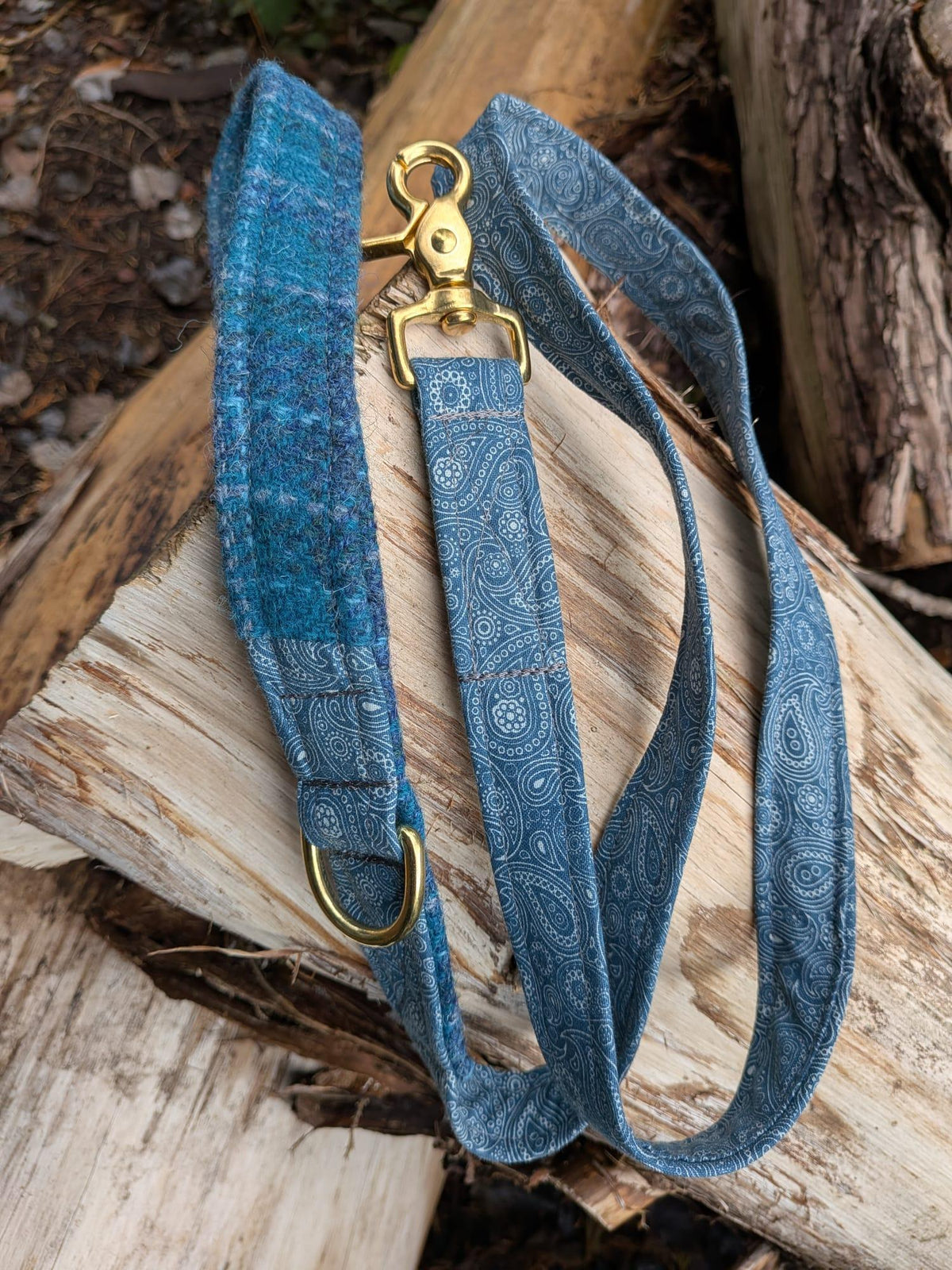 The Harris Tweed & Cotton Blend Collection Dog Lead- Highland Sky