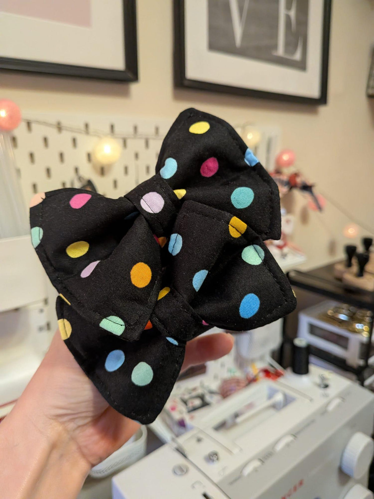 Confetti Walks Dog Bow Tie