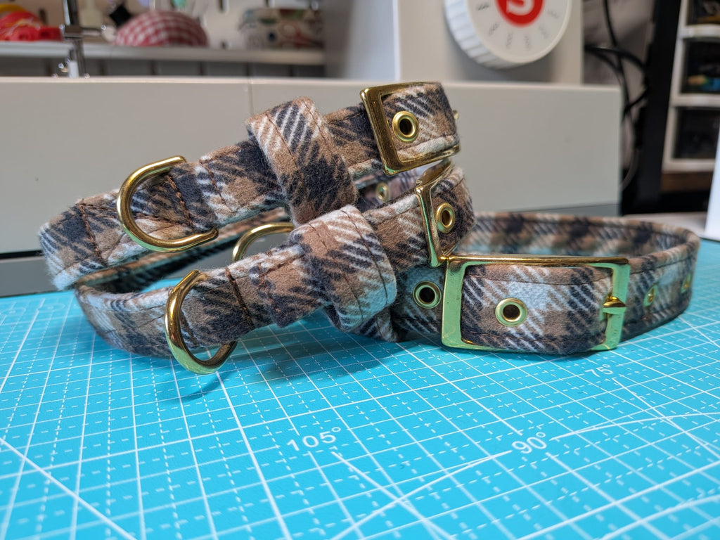 Teddy Bear Plaid Dog Collar and Bow Tie Set - Limited Edition