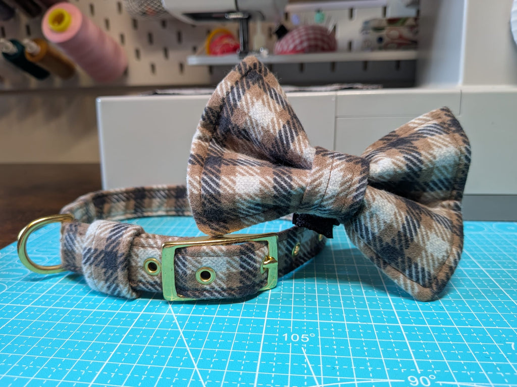 Teddy Bear Plaid Dog Collar and Bow Tie Set - Limited Edition – Penny ...