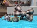 Teddy Bear Plaid Dog Collar and Bow Tie Set - Limited Edition